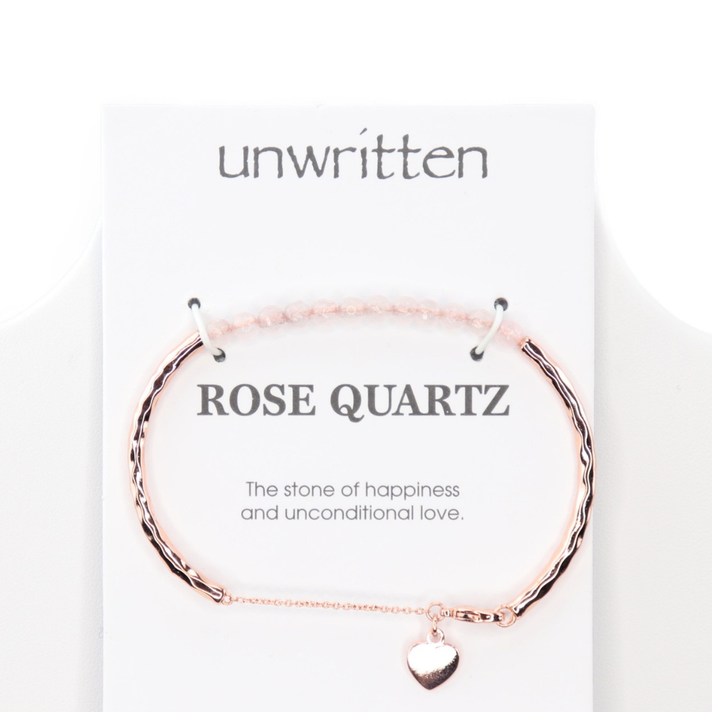 Unwritten Rose Quartz 4mm Bangle Bracelet 23$